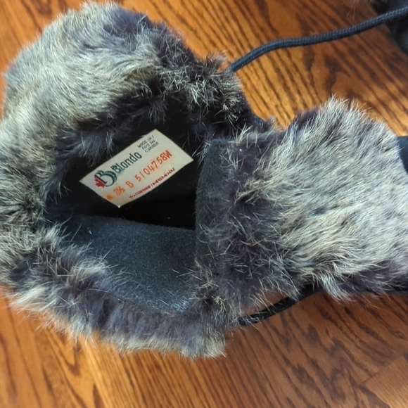 Blondo black suede soft fur cuff lug sole waterproof warm winter boots Sz 8 1/2 - Picture 4 of 10